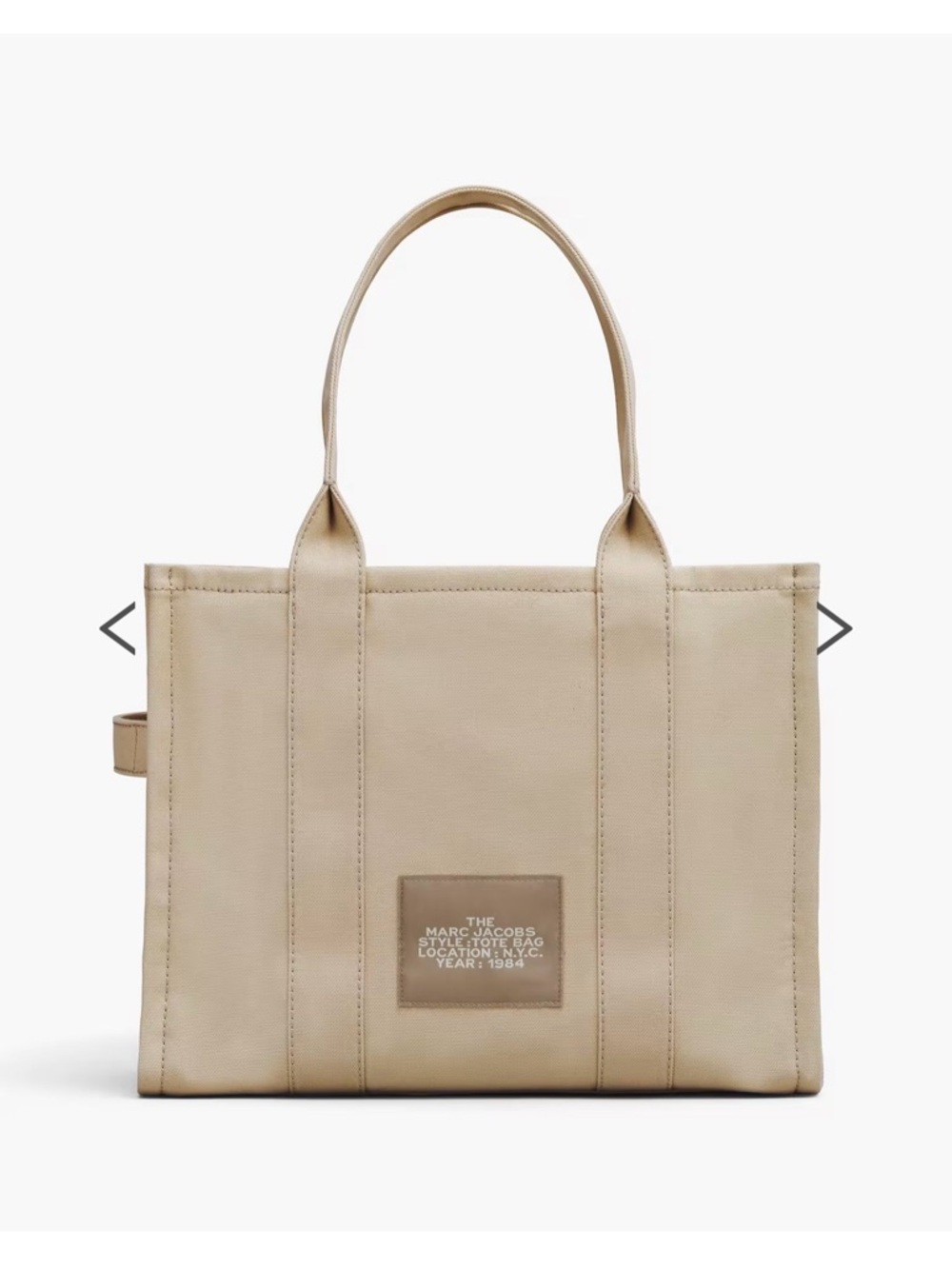 Marc Jacobs Large Canvas Tote Bag Beige Neutral - Picture 2 of 9